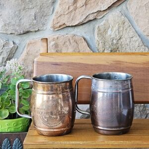 The Pirate Pete's Double Wall Insulated Rustic Antiqued Copper Barrel Mugs 40 oz